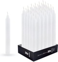 30x НАСТОЛЬНАЯ СВЕЧА, БЕЛАЯ, НАБОР 19см