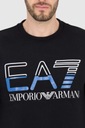 EA7 Čierna pánska mikina s modrým logom L Druh bez kapucne prevlečené cez hlavu