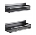 SADA 2x Magnetická polica na chladničku, práčku + polica s háčikmi Farba nábytku čierna