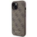 Guess GUHCP15SG4GFBR iPhone 15 / 14 / 13 6.1&quot; brązowy/brown hard case 4G Me Dedykowany model iPhone 15