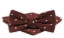 Мужской галстук-бабочка с нагрудным платком — Алти — коричневый в горошек