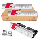 AUDI S-LINE EMBLEM SIGN SET SILVER GLOSS 