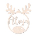 ДЕРЕВЯННЫЙ ШАР С ИМЕНЕМ СВЯТОЙ РУДОЛЬФ ОЛЕНЬ