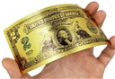 Pozłacany Banknot Kolekcjonerski 2 Dolary 1899 Nominał 2