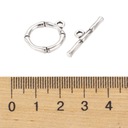 Zapínanie Toggle, Zliatina kovu, Starožitné striebro, 20x17x3 mm, Otvor 2 mm, 10 ks EAN (GTIN) 5905691049695