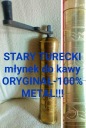 СТАРАЯ ручная латунная кофемолка с рукояткой TUR