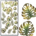 МЕТАЛЛИЧЕСКОЕ УКРАШЕНИЕ НА СТЕНЫ Монстера ЛИСТЬЯ картина