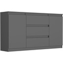 KOMODA 140 SZAFKA 3 SZUFLADY 2 PÓŁKI R-140-S3 ANTRACYT