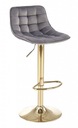 Табурет, регулируемый барный стул H120, серый, золотой для кухни