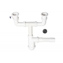 СИФОН ДЛЯ МОЙКИ HYDROLAND СО СЛИВОМ ДЛЯ СТИРАЛЬНОЙ МАШИНЫ, ДВОЙНОЙ