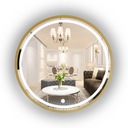 КРУГЛОЕ ЗЕРКАЛО С ПОДСВЕТКОЙ В ЗОЛОТОЙ РАМКЕ 60 СМ + СВЕТОДИОДНЫЙ ВЫКЛЮЧАТЕЛЬ