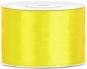 WSTĄŻKA TASIEMKA SATYNOWA ATŁASOWA 50mm x 25m Żółta