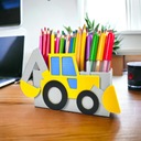 Настольный органайзер 3D держатель для мелков экскаватор Подарок детям ЭКО