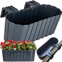 ЦВЕТОЧНЫЙ ГОРШОК БАЛКОННЫЙ ЦВЕТОК ДЛЯ ТЕРРАСЫ БАЛЛЮСТРАДНАЯ САДОВАЯ ЯЩИКА АНТРАЦИТОВЫЙ