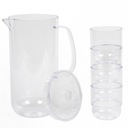 НАБОР КУВШИНА + 4 МНОГОРАЗОВЫХ ПЛАСТИКОВЫХ СТАКАНОВ