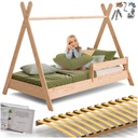 ДЕТСКАЯ КРОВАТЬ 200х90 ОДНОРОДНАЯ ДЕРЕВЯННАЯ ДЕТСКИЙ ДОМ С РЕЛЬСОМ