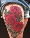 Моющаяся татуировка с цветами, розой, мандалой, бедром, задней частью ноги