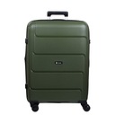 Cestovný kufor stredný ROZŠIRUJÚCI +2cm polypropylén zelený TSA zámok