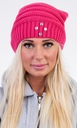 C132 DÁMSKA ČIAPKA BEANIE ZIRKÓNY POMPON ROŽ EAN (GTIN) 5906718223586