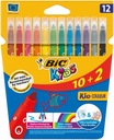 Flamastry Kid Couleur 12 Kolorów BIC Pisaki Mazaki