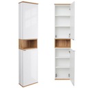 Белый глянцевый подвесной шкаф для ванной комнаты, Wotan, штанга для ванной, 163 х 35 см