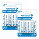 8 x R6/AA everActive Ni-MH емкостью 2600 мАч, готовые к использованию