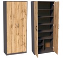 ШКАФ, ЗАКРЫТЫЙ КНИЖНЫЙ ШКАФ, ПОЛКА ДУБ ВОТАН ГРАФИТ R004