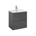 ЭЛИТА антрацит подвесной шкаф с умывальником, 50 см