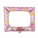 РАМКА ДЛЯ ДНЯ РОЖДЕНИЯ С ВОЗДУШНЫМИ ШАРАМИ - СЕССИЯ ДЛЯ ФОТОКАБИНЫ - розовый