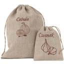 Набор льняных мешочков для лука и чеснока ВЫШИВКА