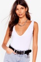 NASTY GAL M5Y BIAŁE WIĄZANE BODY NA RAMIĄCZKACH M