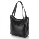 Dámska kabelka Veľká Kožená Na Rameno PAOLO PERUZZI Shopper Bag Dominujúca farba čierna