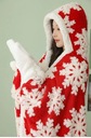Vianočné pončá dámske módne snehové vločky s kapucňou P EAN (GTIN) 6955947218848