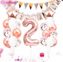 Шары на второй день рождения 10шт, розовые конфетти