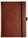 Блокнот А5 с ластиком, коричневая эко-кожа