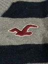 Hollister sweterek szary v-neck logo unikat S Rodzaj wkładane przez głowę