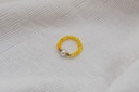 Żółty pierścionek z Perłą i Masą Perłową Waga 3 g