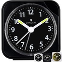 Аналоговый дорожный будильник без тикания, аналоговый будильник, аналоговый Черный