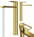 ЗОЛОТОЙ ВЫСОКИЙ смеситель для УМЫВАЛЬНИКА ВАННОЙ, латунь, стоячий, смеситель АРМА