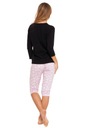 Черная и розовая женская хлопковая пижама Moraj 3/4 с овечкой 4400-007 M