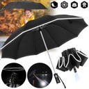 ВЕТРОЗАЩИТНЫЙ СКЛАДНОЙ ЗОНТ, ПЕРЕВЕРНУТЫЙ ЗОНТ СО СВЕТООТРАЖАЮЩЕЙ ПОЛОСОЙ