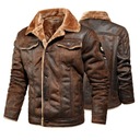 КУРТКА МУЖСКАЯ ЗИМНЯЯ ТЕПЛАЯ КОЖАНАЯ С МЕХОВЫМ УТЕПЛИТЕЛЕМ PILOOT XXL