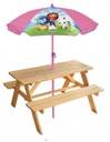 CAT HOUSE GABI GARDEN НАБОР ДЛЯ ПИКНИКА ДЕТСКИЙ СТОЛ, ДЕРЕВЯННАЯ СКАМЬЯ