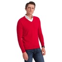 Pánsky sveter s výstrihom a golierom červený V4 OM-SWSW-0102 S