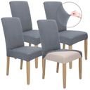 НАБОР ИЗ 4 ШТ. ЧЕХОЛЫ ГИБКИЙ ЧЕХОЛ ДЛЯ СТУЛА СЕРЫЙ СТАЛЬНОЙ