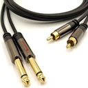 КАБЕЛЬ NAKAMICHI 2x RCA - 2x JACK 6.3 MONO OFC 1,5 м