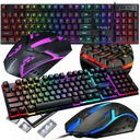ИГРОВАЯ КЛАВИАТУРА СО СВЕТОДИОДНОЙ ПОДСВЕТКОЙ МЫШЬ НАБОР МЫШИ