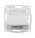 Телефонная розетка 2x RJ12 белая OPTIMA 12004802 HAGER POLO