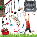 TOR PRZESZKÓD PARK LINOWY DLA DZIECI MEGA ZESTAW XXL do OGRODU PRZENOŚNY