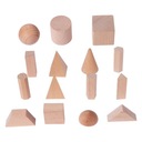 15x učenie 3D tvarov drevených geometrických pevných látok Materiál iný